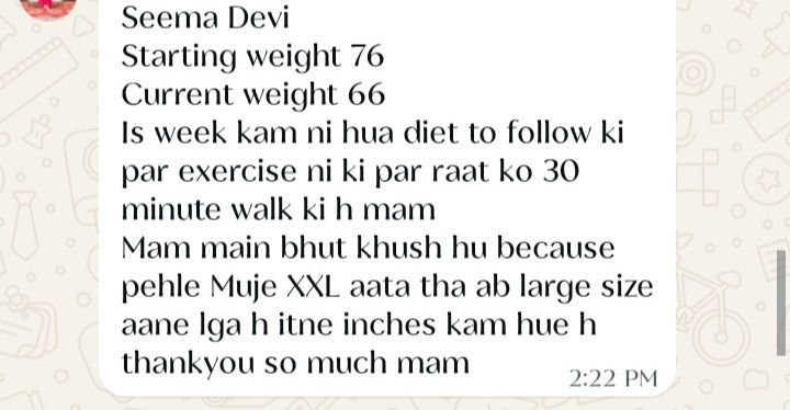 Real customer weight loss review from GharParSlim