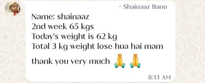 Real customer weight loss review from GharParSlim