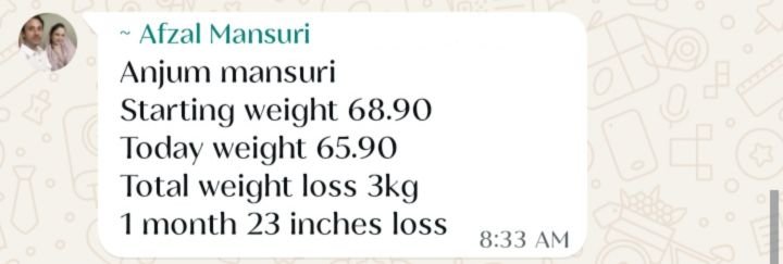 Real customer weight loss review from GharParSlim
