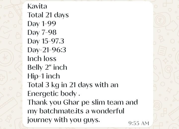Real customer weight loss review from GharParSlim