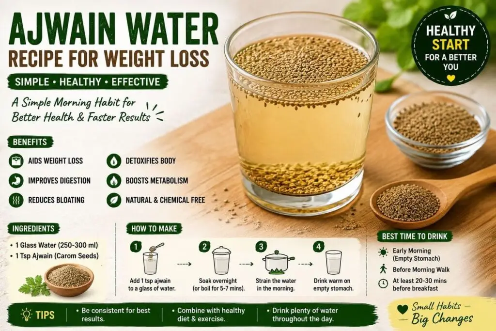 Healthy Ajwain Water Recipe for Weight Loss Made with Carom Seeds