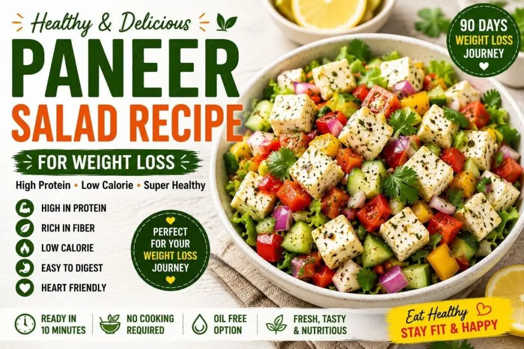 Healthy Paneer Salad Recipe for Weight Loss with Fresh Vegetables and High Protein Paneer