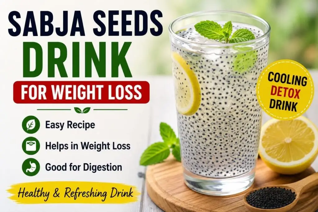 Sabja Seeds Drink for Weight Loss with Lemon and Mint